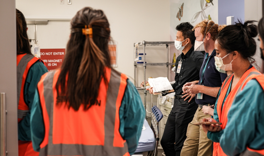 Nick Tom and his team in the hospital