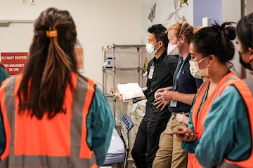 Nick Tom and his team in the hospital