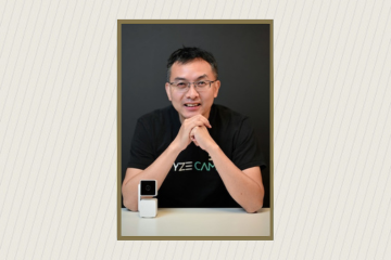 Yun Zhang with the Wyze Labs camera